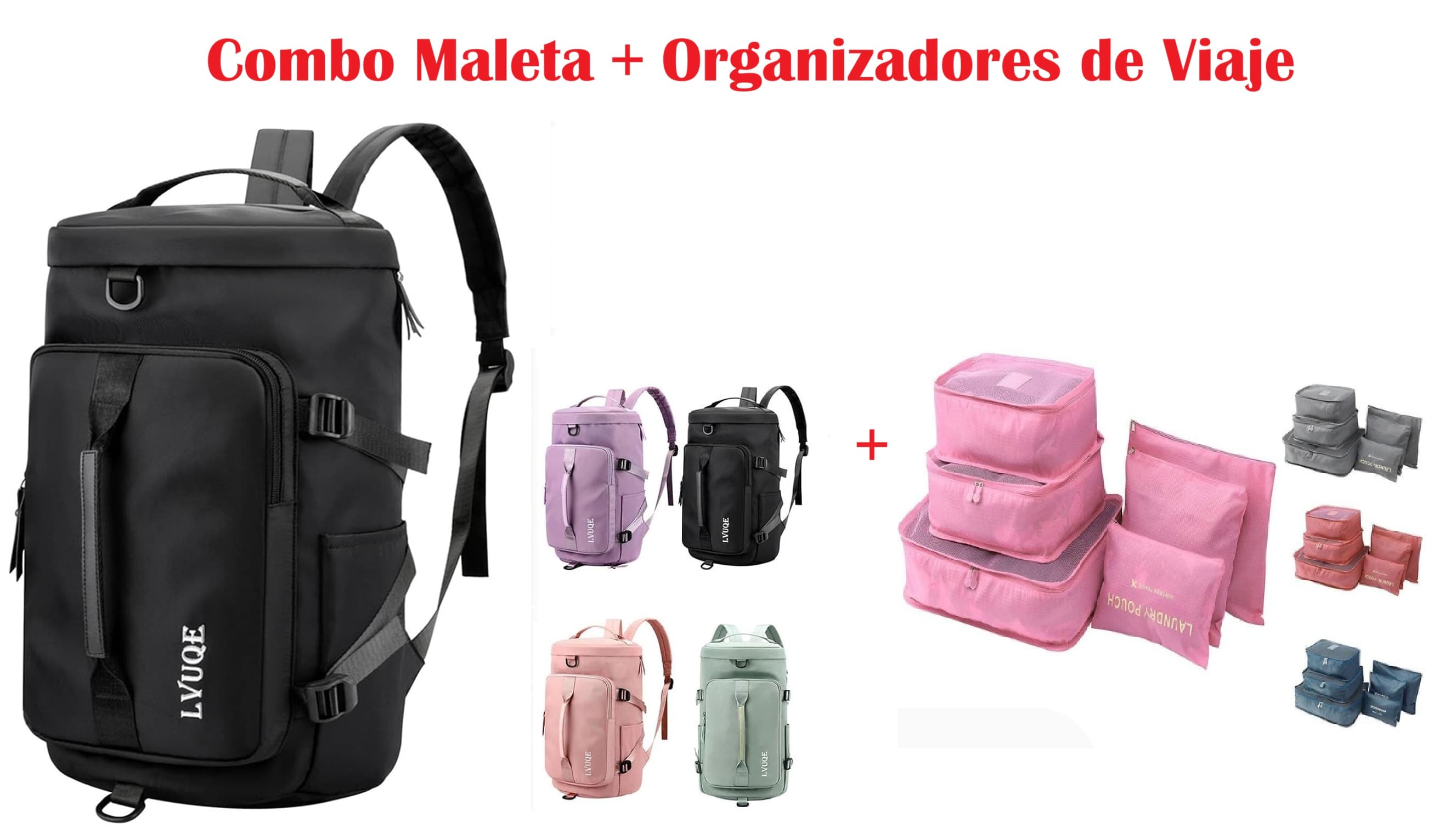 Combo Maleta Viaje + 6 Organizadores