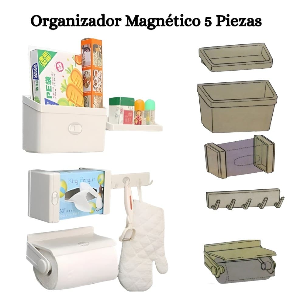 Organizador Magnético 5 en 1 para Nevera: Cocina Ordenada y a Tu Alcance