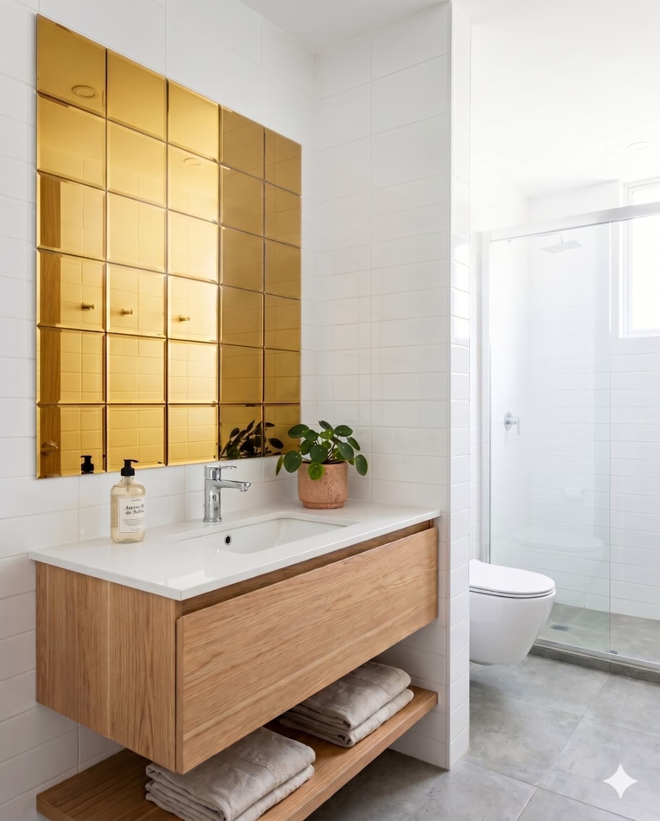 Set de 15 Espejos Decorativos Dorados para Pared | Ambiente Elegante y Moderno